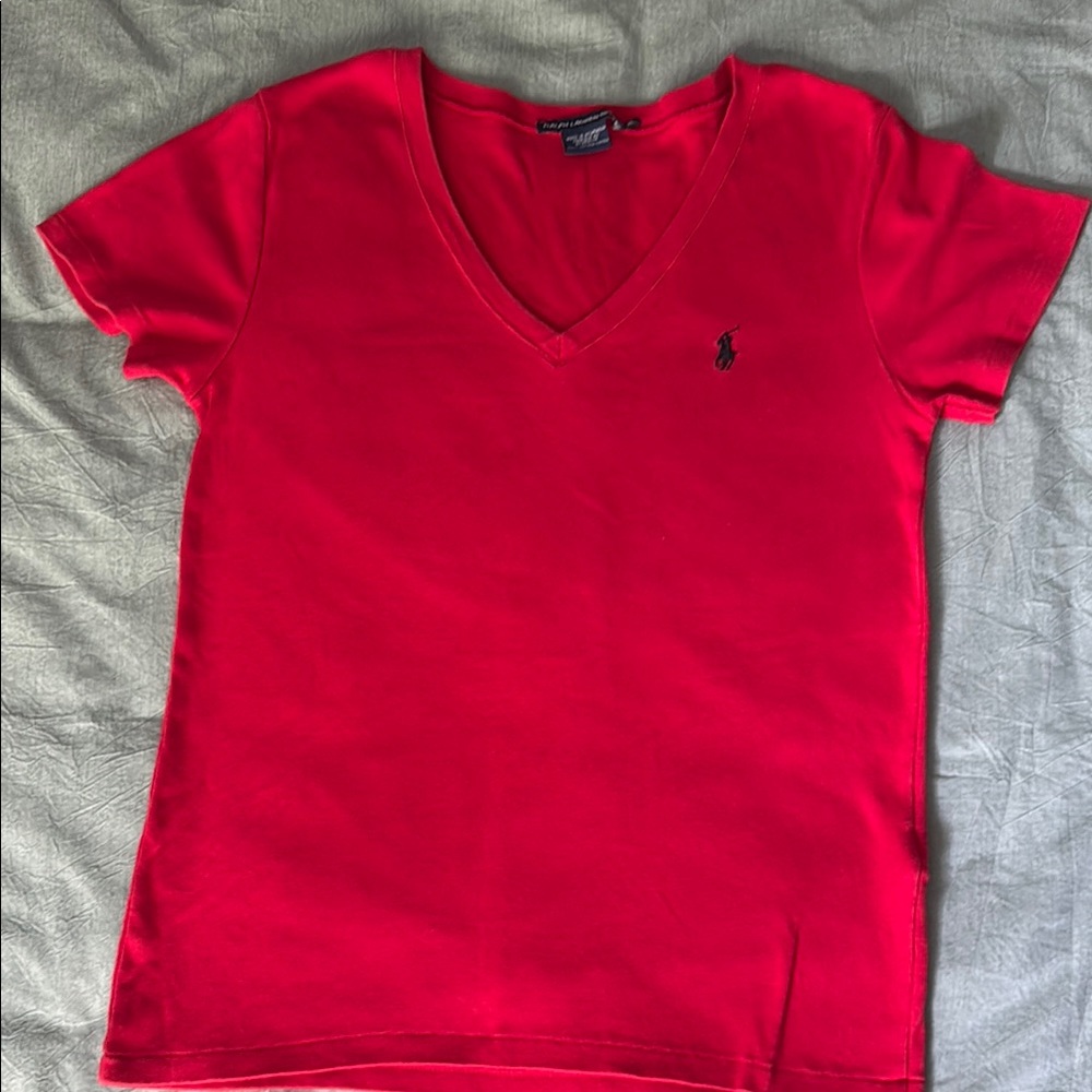 Ralph Lauren Scarlet V-Neck Tee